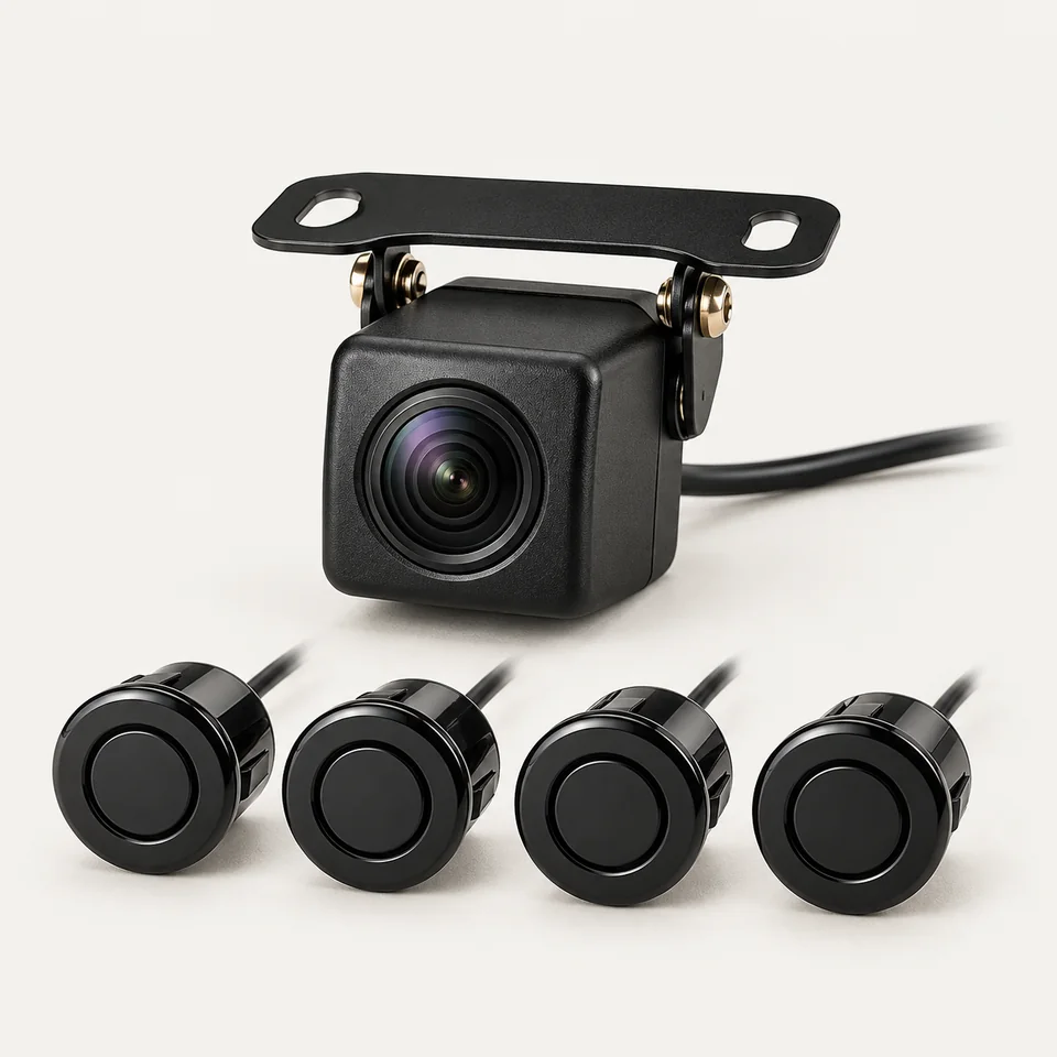 Illustrative unbranded cameras & safety sample, not an actual product photograph
